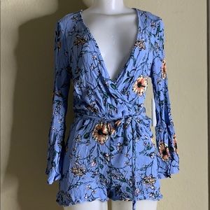 Blue Floral Romper